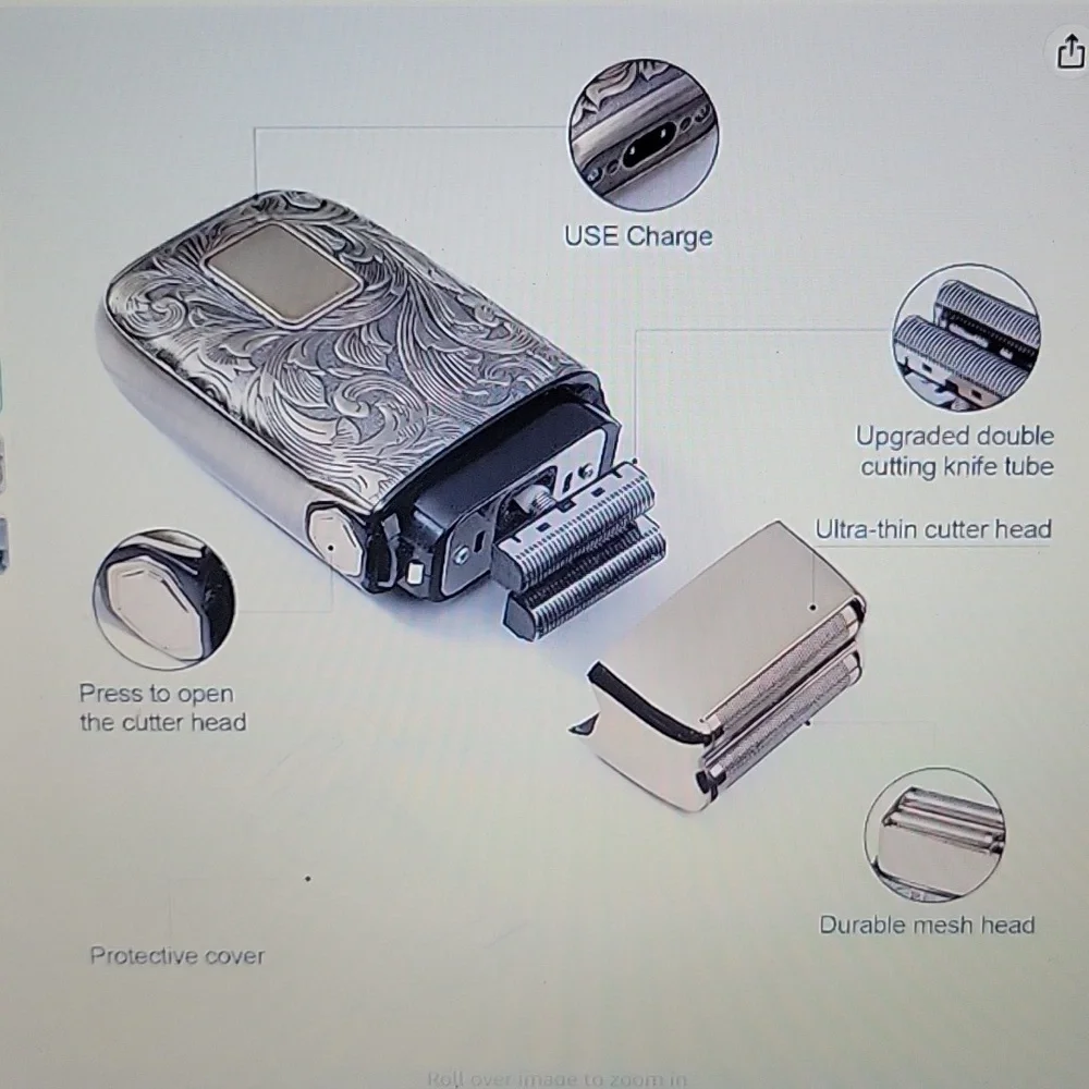 Ufree Titanium Double Foil shaver electric razor 3 speed close shave LED NEW